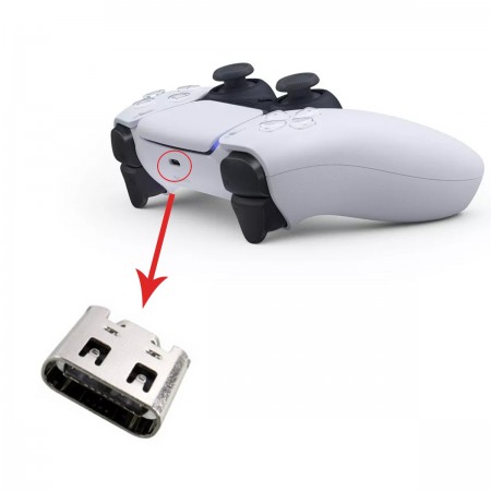 Conector Carga USB Tipo C Recarregar Controle PS5 Dualsense