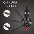 Fone De Ouvido Gamer Onikuma K2 Pro Preto/ Vermelho com Led