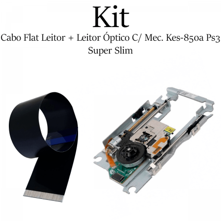 Kit Cabo Flat + Leitor Óptico C/ Mecanismo Kes 850a Ps3