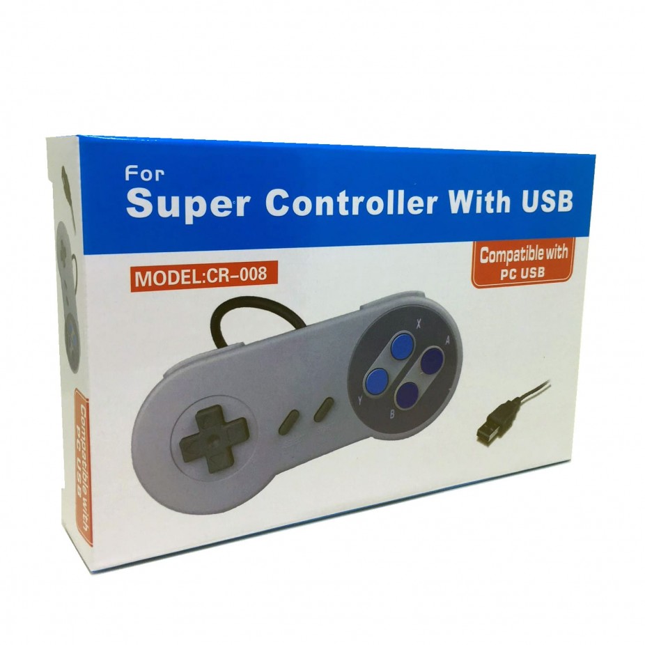 Controle Usb Super Nintendo Snes Compatível Com Computador Pc Mac